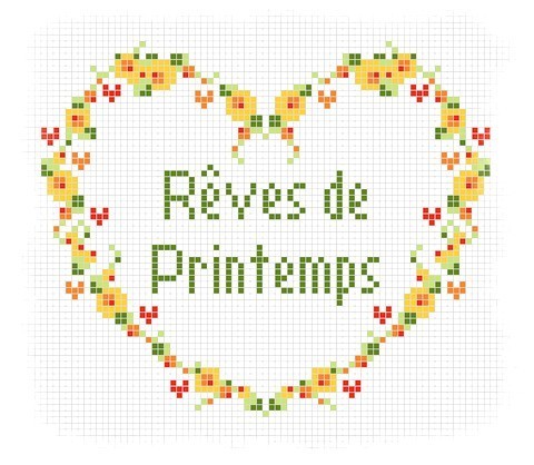 BRODERIE. un coeur de Printemps