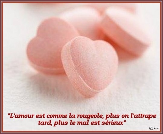 Coeur avec message et le mot "Amour"