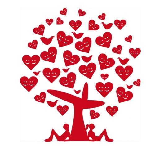 Sticker. arbre de l'amour