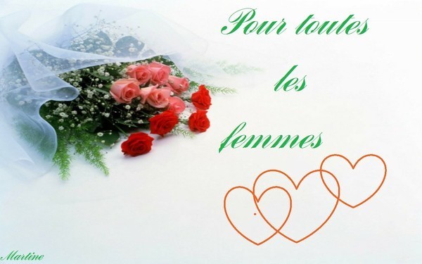 Roses et coeur offert a toutes les femmes