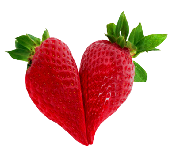 jolies fraises en forme de coeur