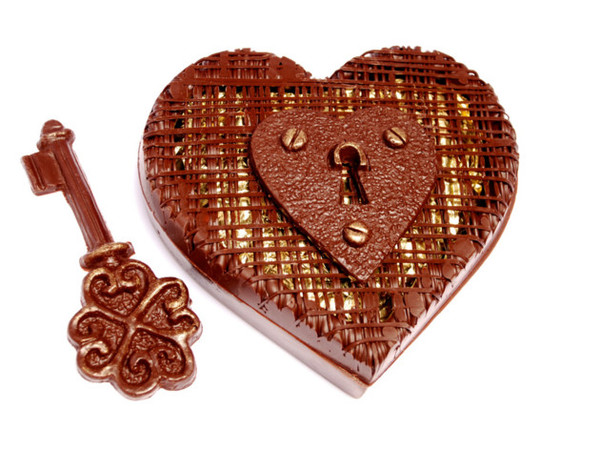 coeur serrure et clef en chocolat 