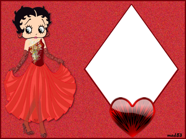 cadre avec jolie Betty-Boop et coeur