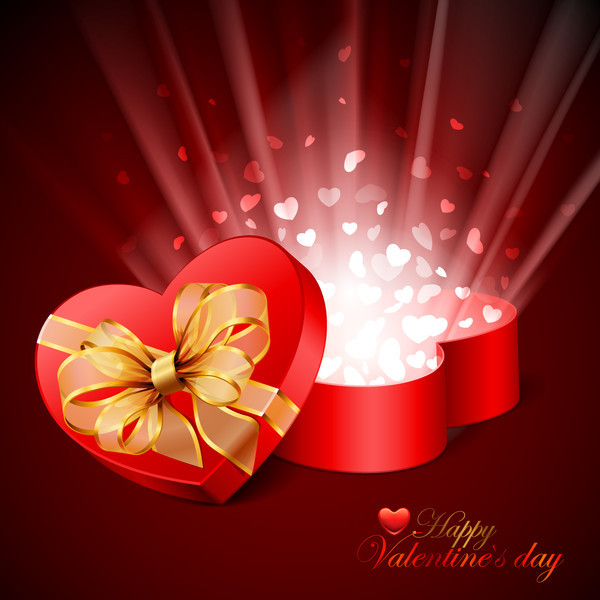 image de Saint Valentin, boite coeur ouverte