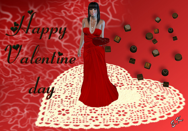 HAPPY VALENTINE DAY. belle image avec femme et coeur