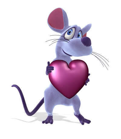 souris rigolote et son coeur