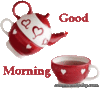 GOOD MORNING avec une tasse rempli d'amour