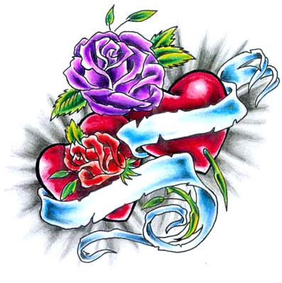 Rose Tatto on Tatouage  Coeur Et Rose