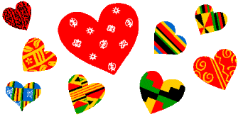 Plusieurs Coeurs de couleurs animés