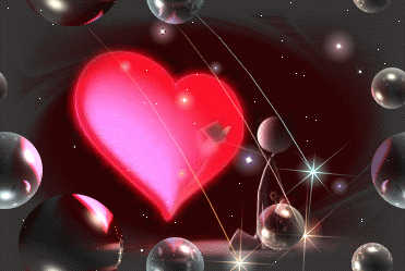 Joli Coeur avec bulles animées